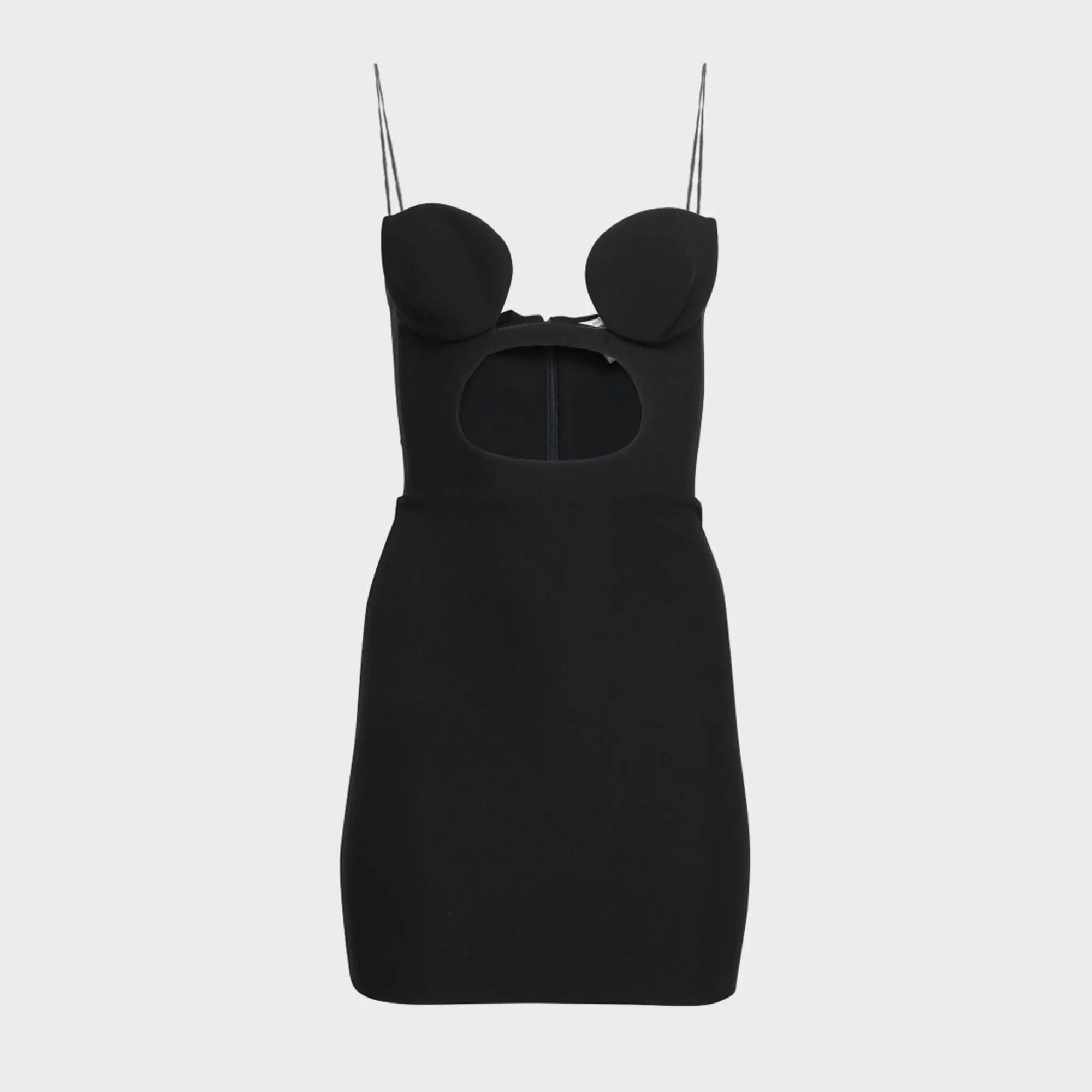 Nensi Dojaka Mini Fitted Dress With Volute Padded Bra - Black sold by Kith