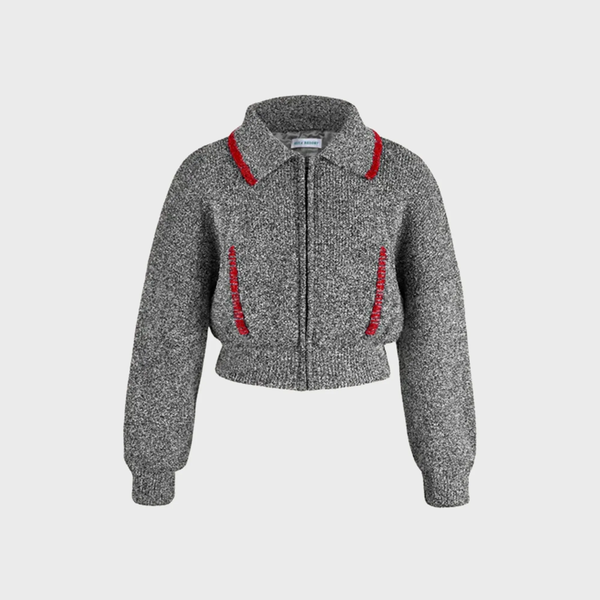 Asta Resort Voyager Knitted Bomber Jacket - Black Melange sold by Kith