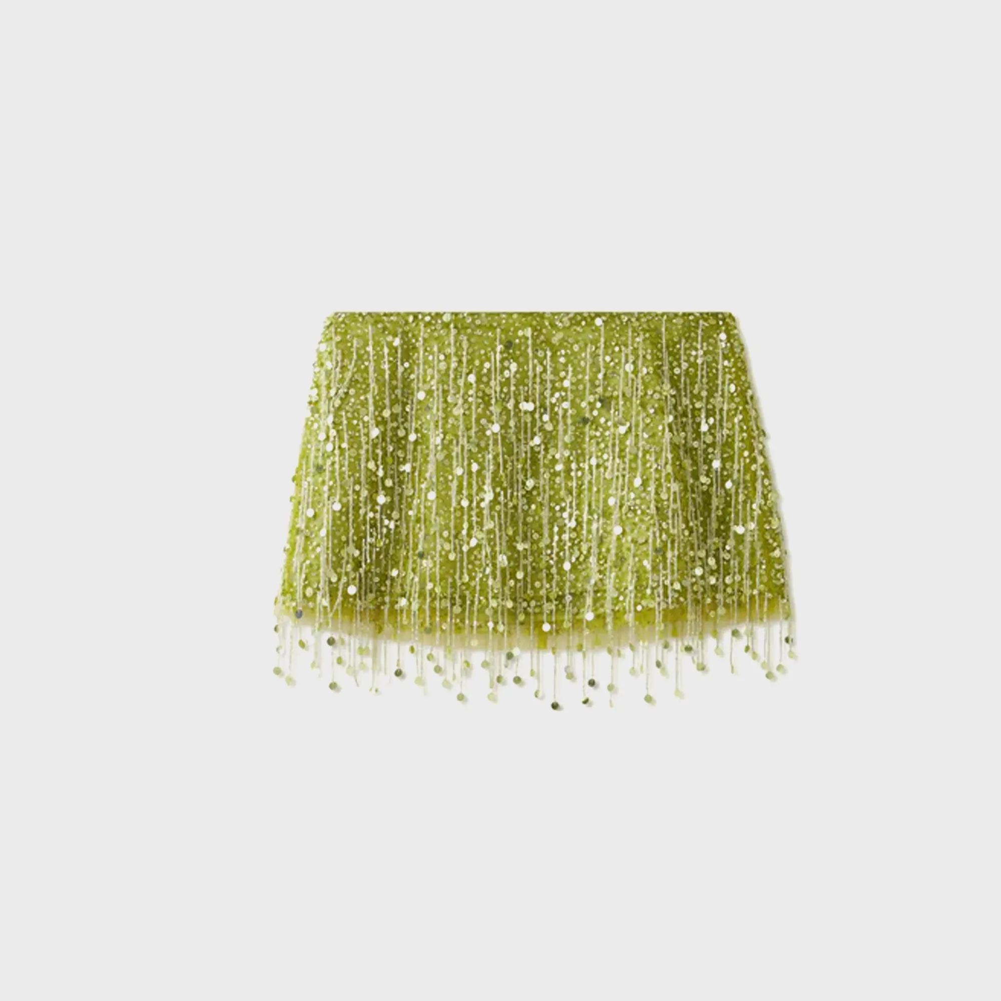 Asta Resort Yasmin Hand Beaded Mini Skirt - Chartreuse sold by Kith