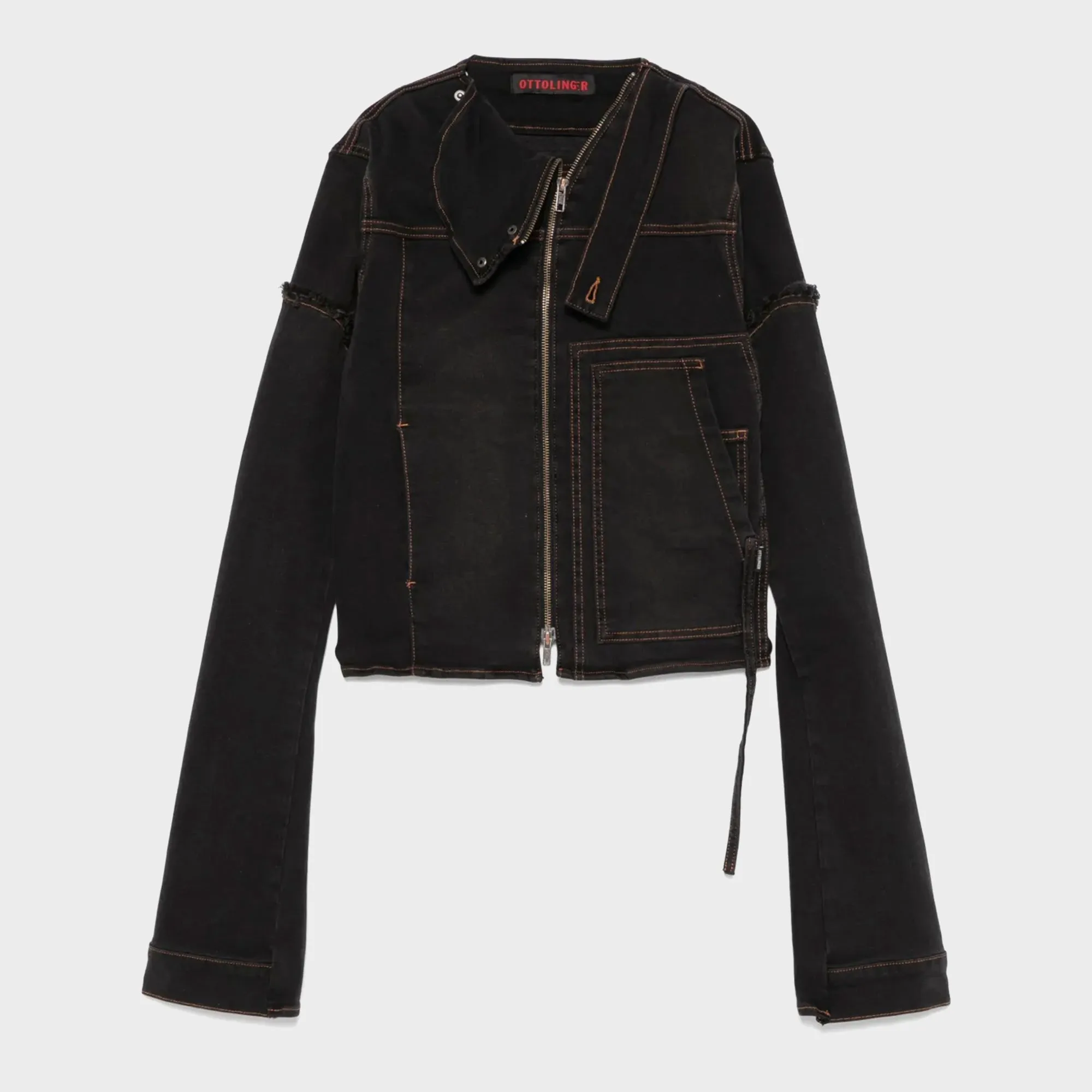 Ottolinger Drape Collar Denim Jacket - Grey sold by Kith