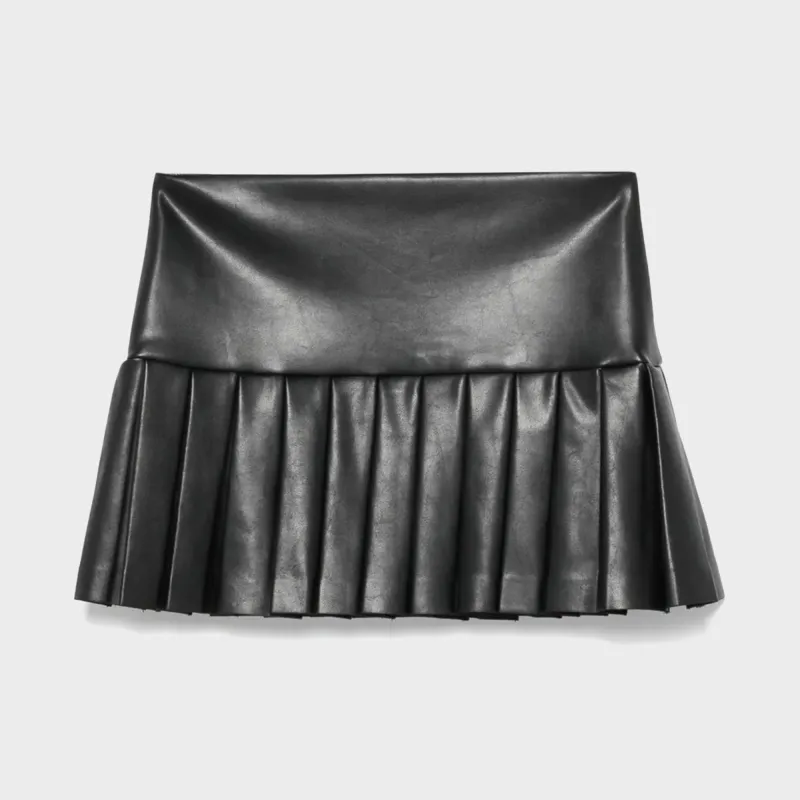 Norma Kamali Pleated Pickleball Skirt - Black made by Norma Kamali