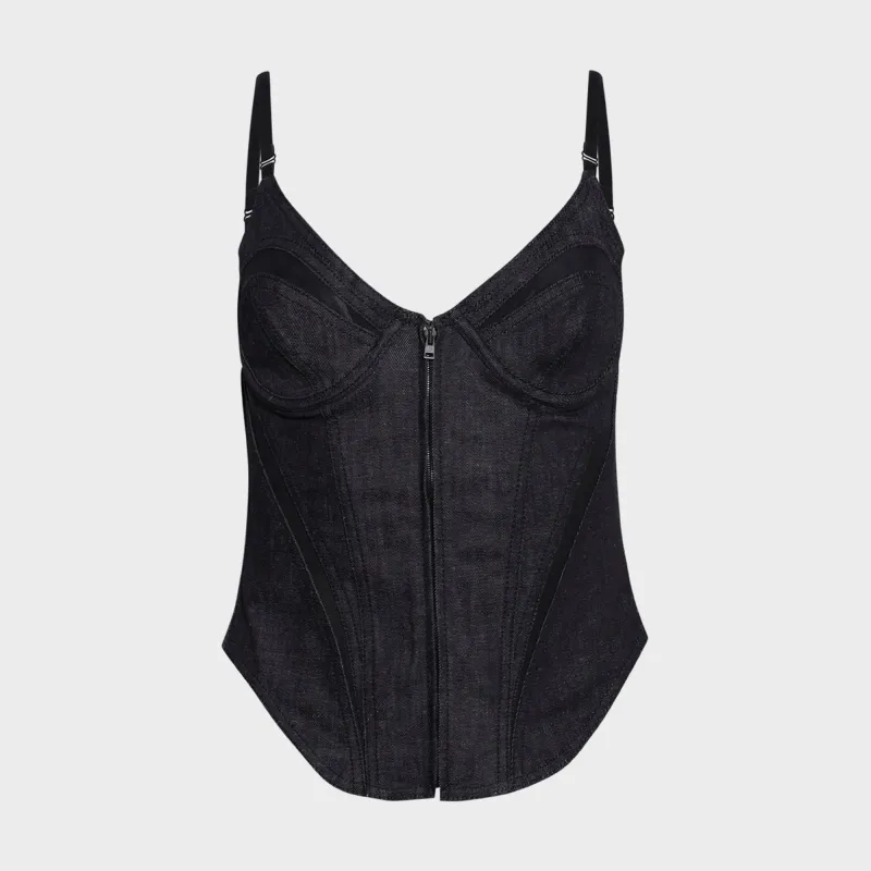Mugler Denim Corset - Raw Blue made by Mugler