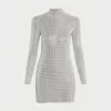 Retrofete Aisling Embellished Dress - Metallic Dove / Silver sold by Kith
