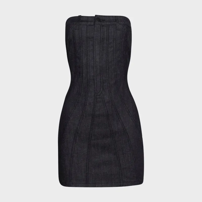 Mugler Denim Dress - Raw Blue made by Mugler
