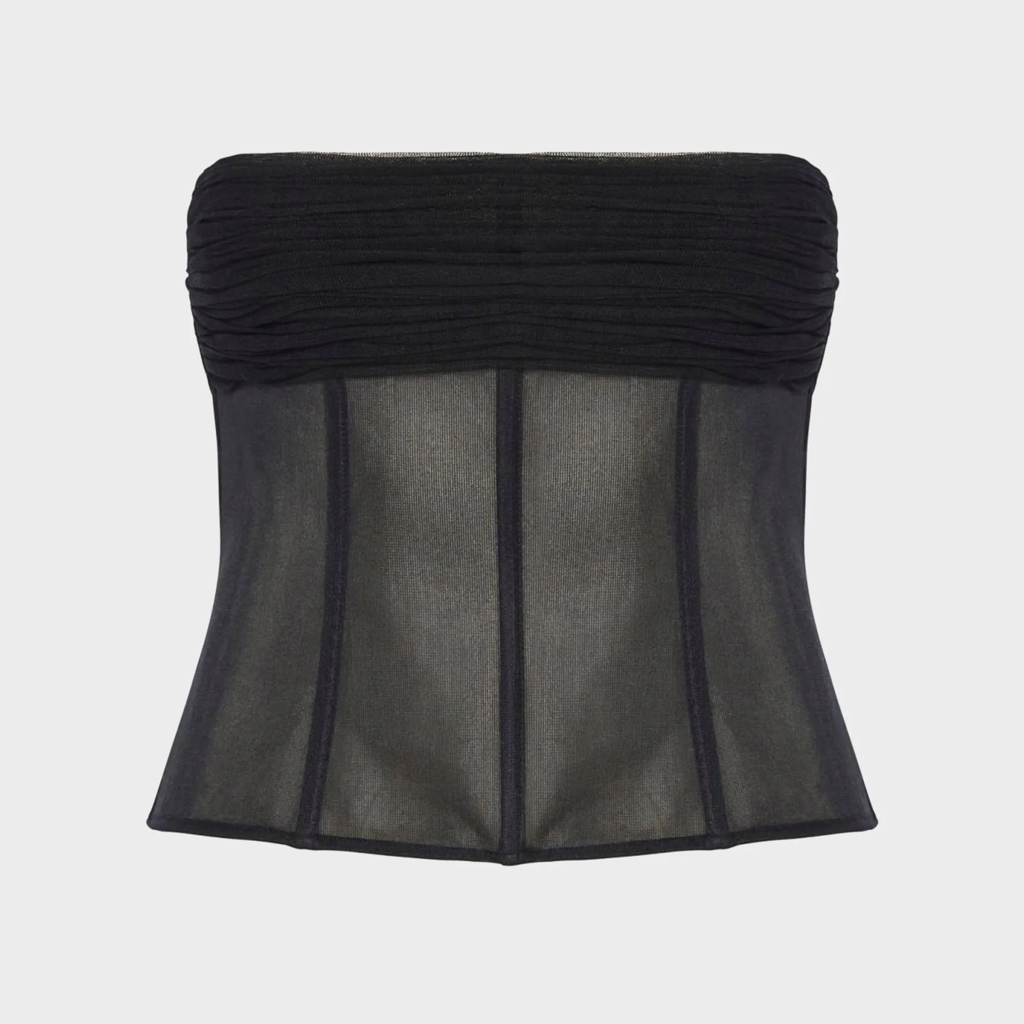 Christopher Esber Tulle Overlay Corset - Black sold by Kith