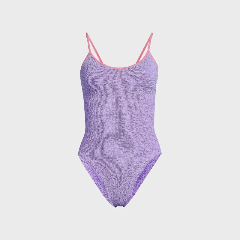 Hunza G Pamela Contrast One Piece - Lilac sold by Kith