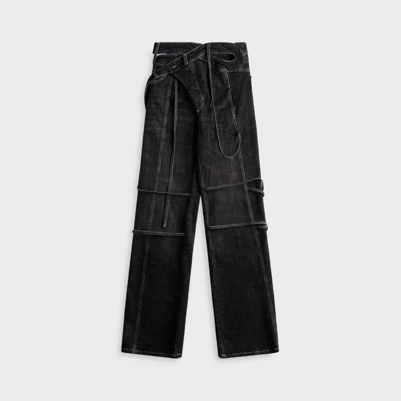 Ottolinger Strappy Signature Wrap Jeans - Black sold by Kith