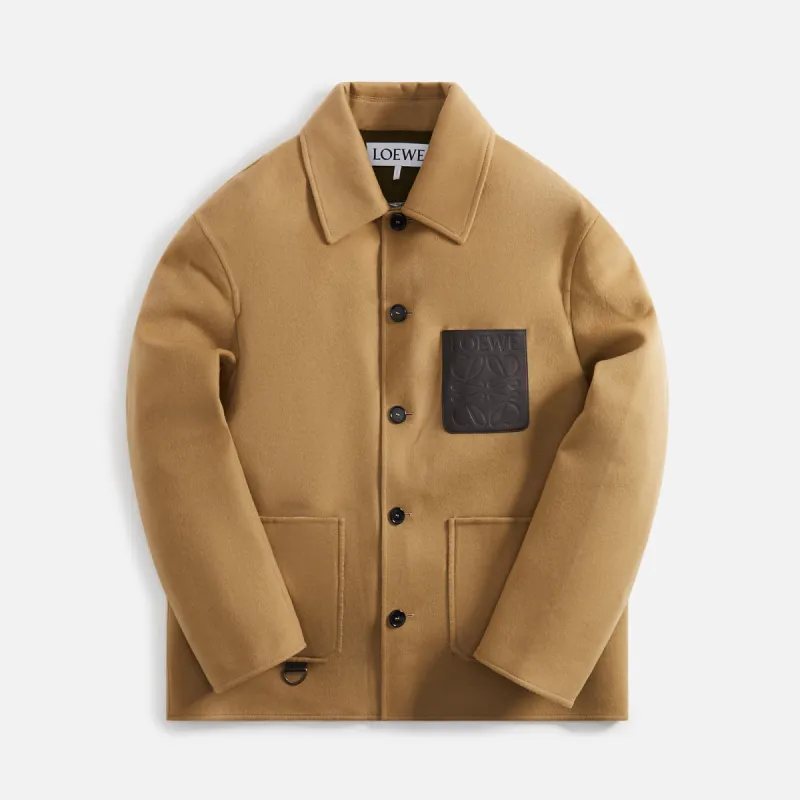 Loewe Workwear Jacket Wool Cashmere - Beige / Khaki Green sold by Kith