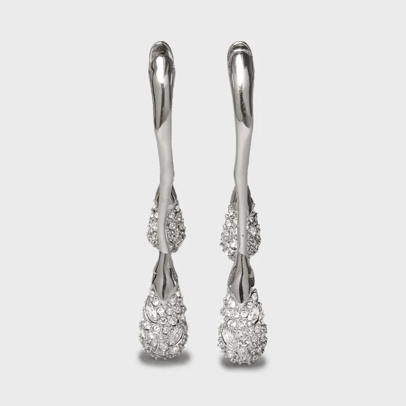 Alexis Bittar Solanes Crystal Front Back Double Drop Earring - Silver sold by Kith