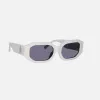 The Attico Blake Frame Sunglass - White sold by Kith