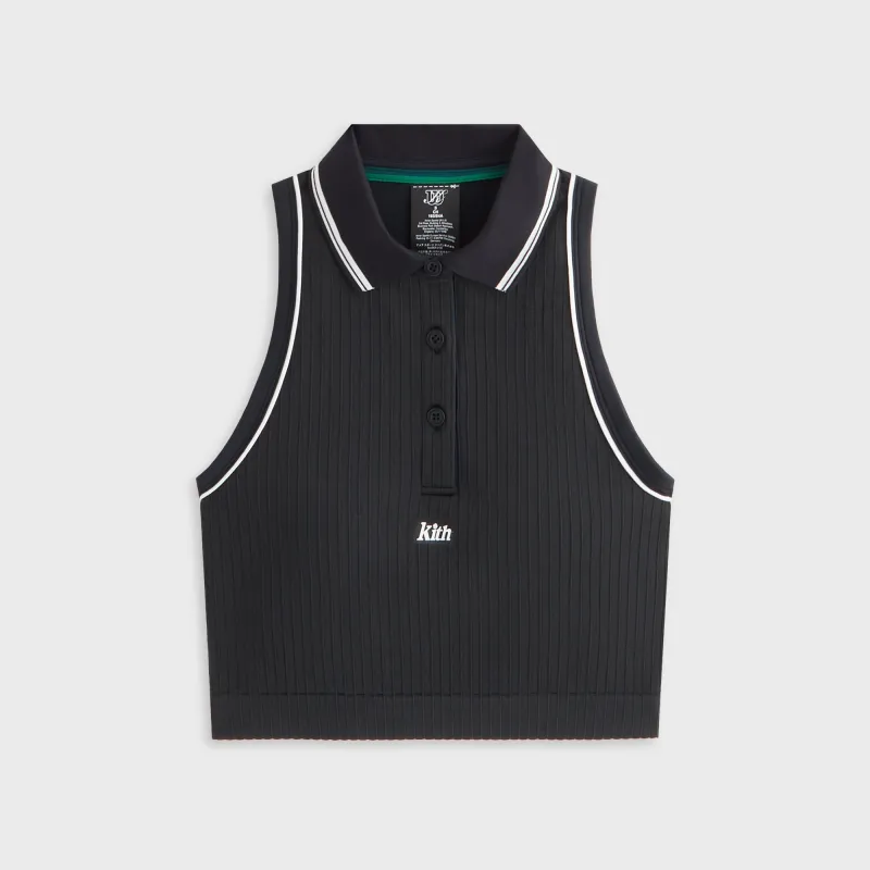 Kith Women for Wilson Classic Cropped Polo - Black sold by Kith