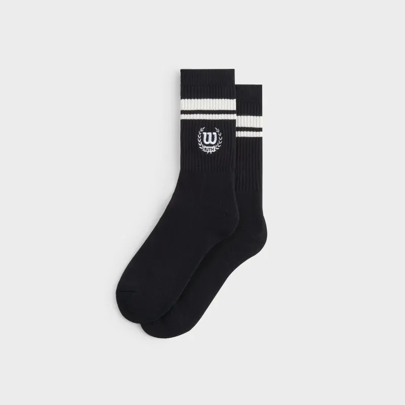 Kith for Wilson Striped Logo Crew Socks - Nocturnal made by Kith