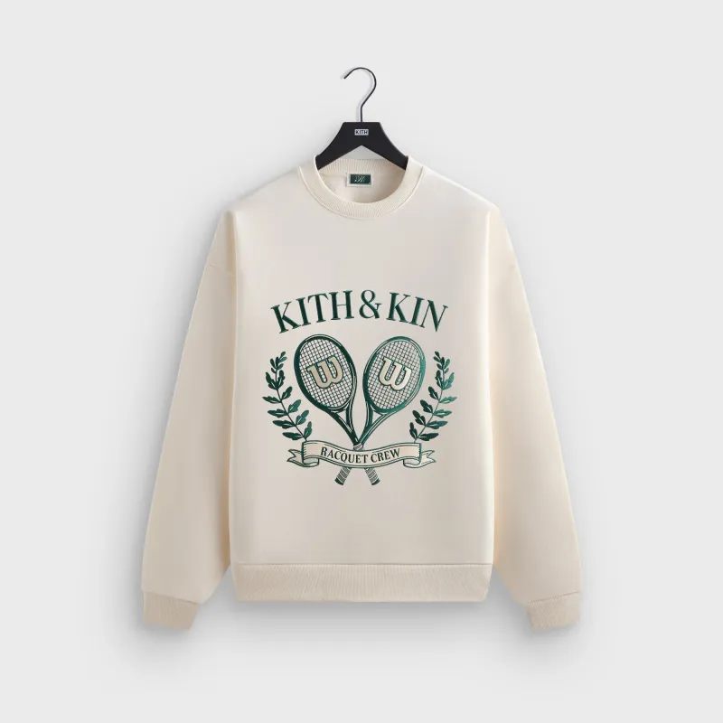 Kith for Wilson Racquet Crew Nelson Crewneck - Sandrift sold by Kith