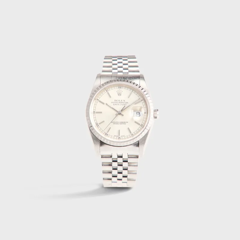 Wind Vintage Rolex Silver Datejust Reference 16220 Unpolished sold by Kith