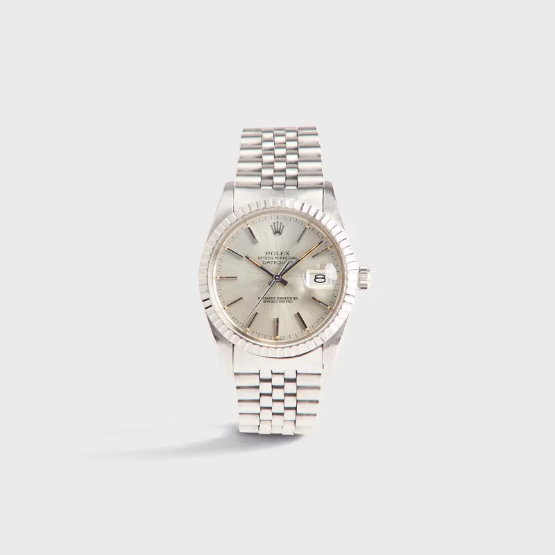 Wind Vintage Rolex Datejust Silver Sunburst Dial Unpolished sold by Kith