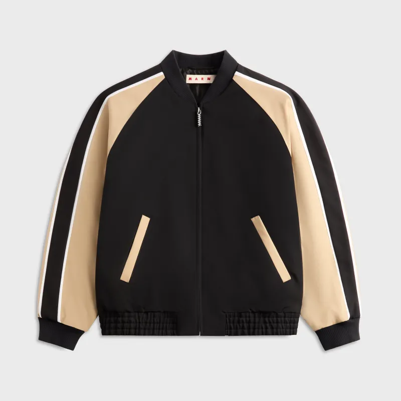 Marni Wool Raglan Sleeve Bomber Jacket - Black sold by Kith