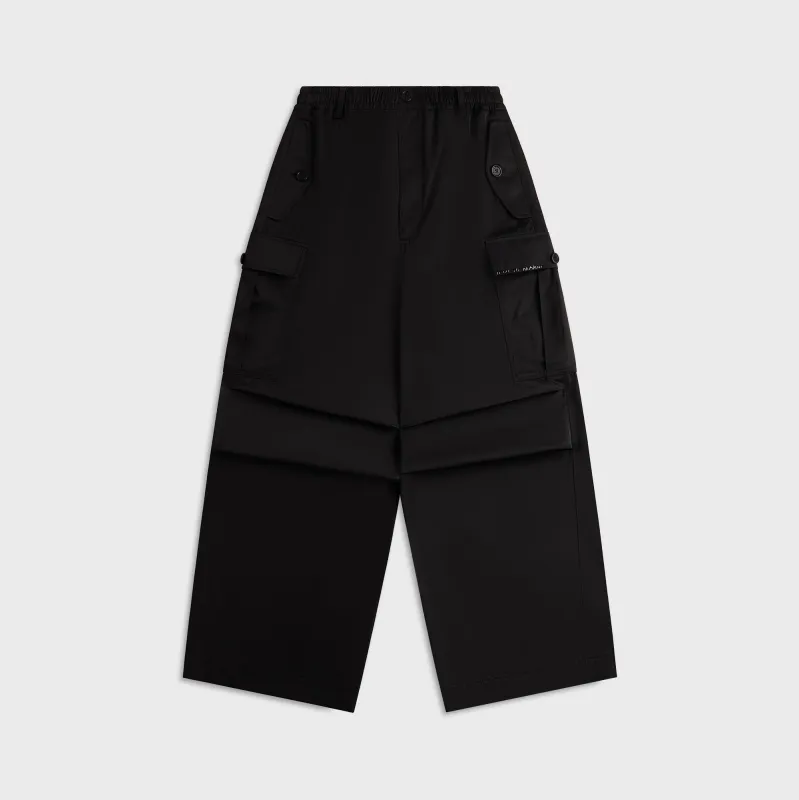 Marni Taffeta Drawstring Cargo Workwear Gabardine Pant - Black sold by Kith