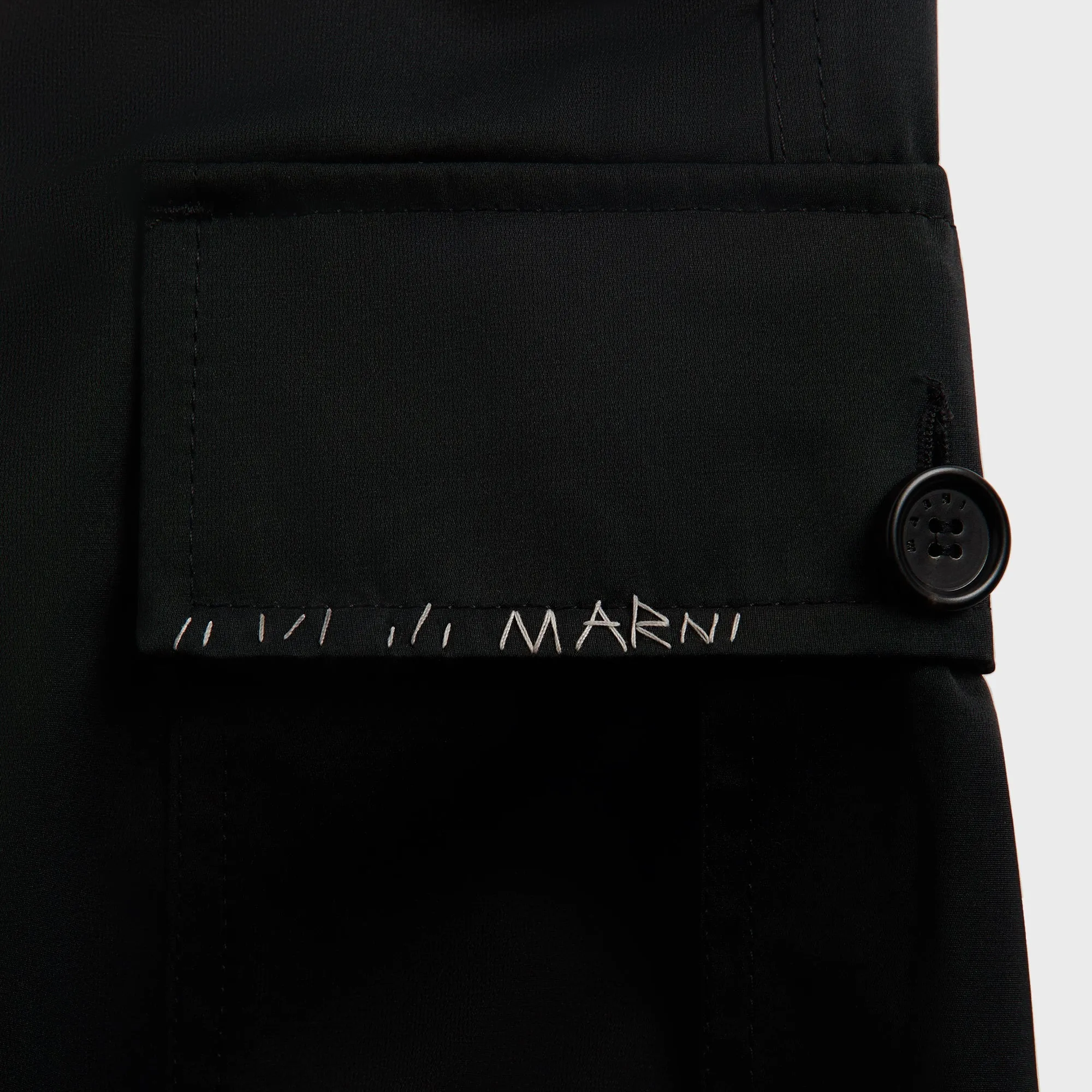 Marni Taffeta Drawstring Cargo Workwear Gabardine Pant - Black sold by Kith product image thumbnail 4