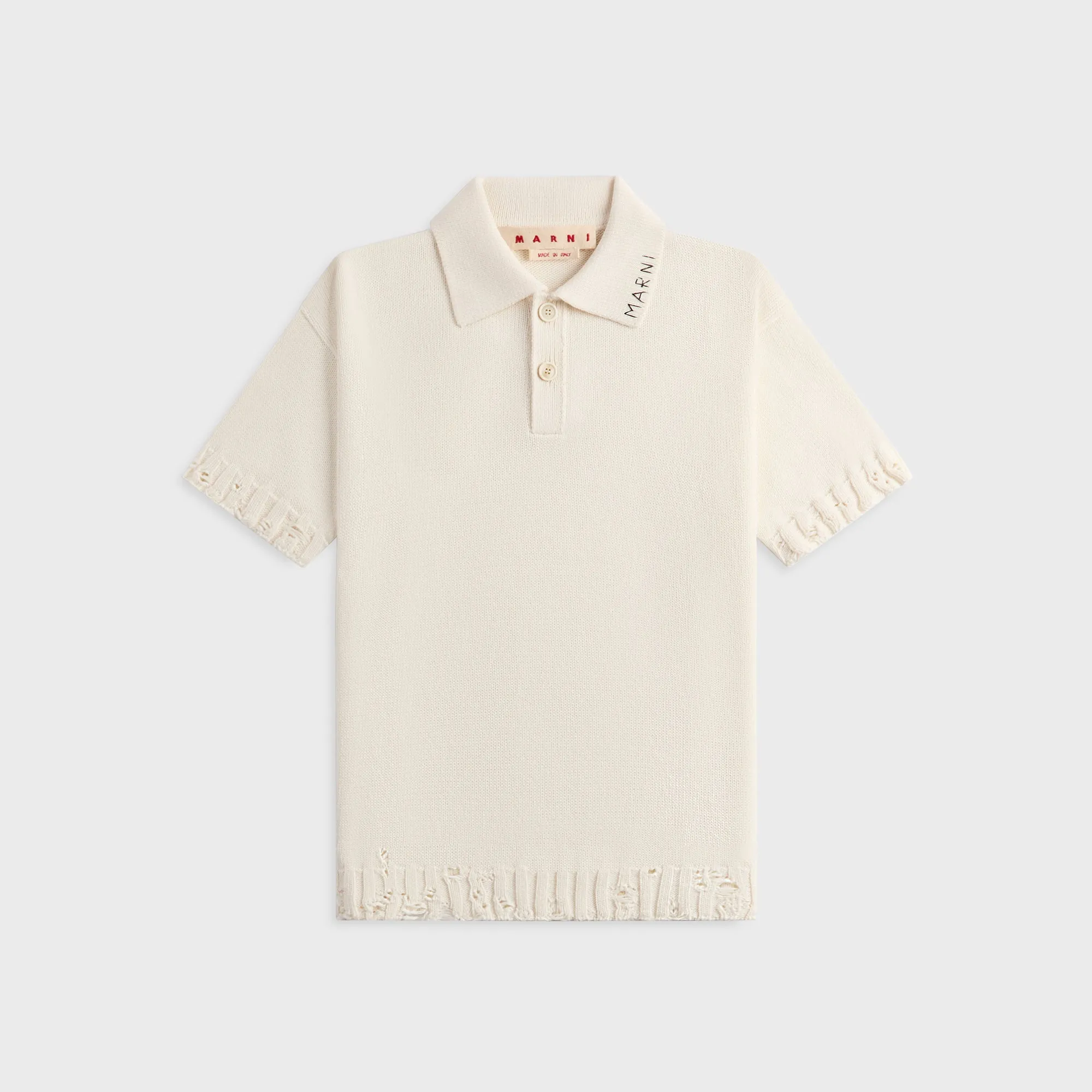 Marni Short Sleeve Polo Shirt - Lily White sold by Kith