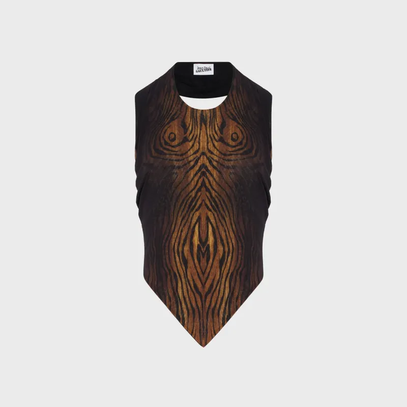 Jean Paul Gaultier Mesh Scarf Top - Printed Wood sold by Kith