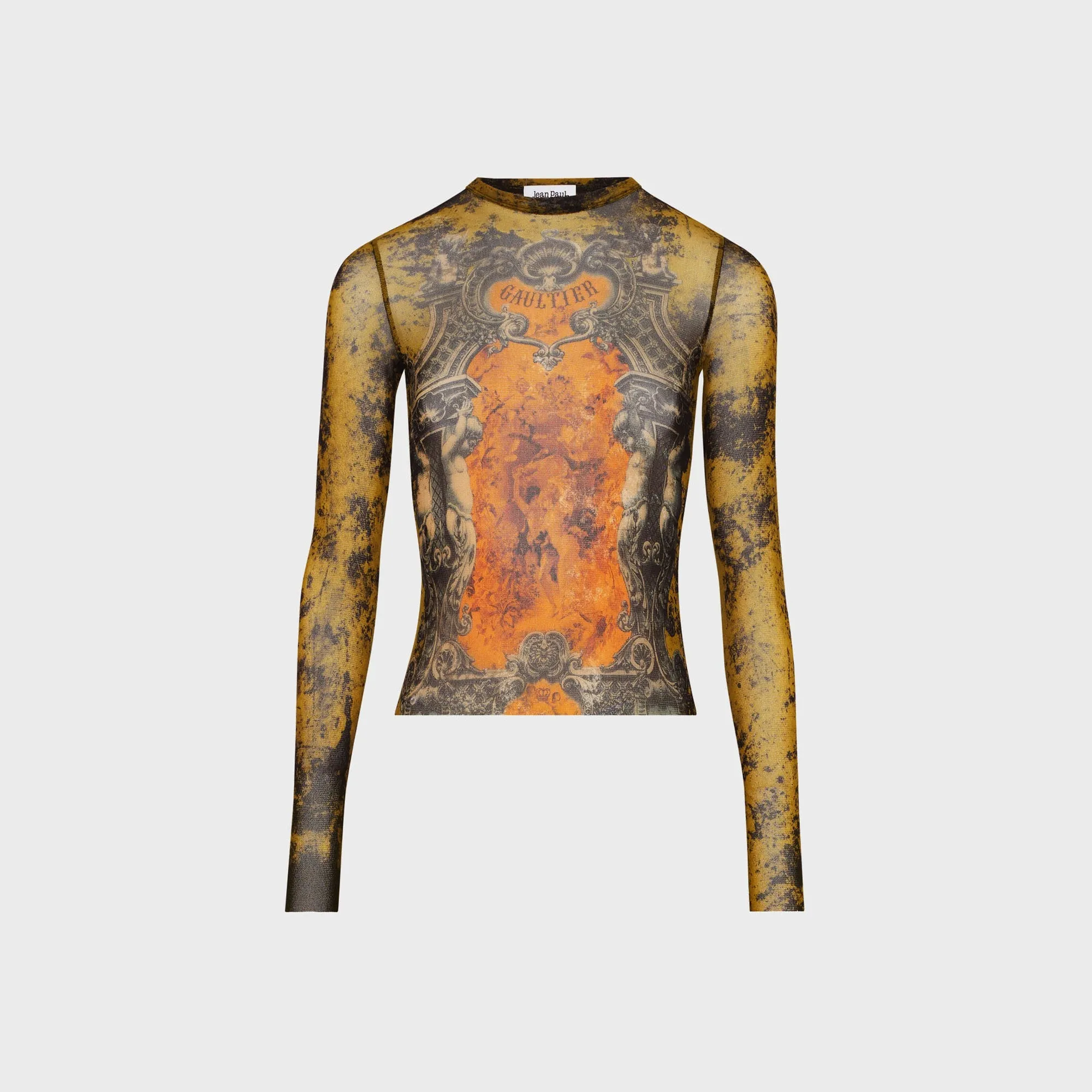 Jean Paul Gaultier Mesh Long Sleeves Top - Printed Médaillon sold by Kith