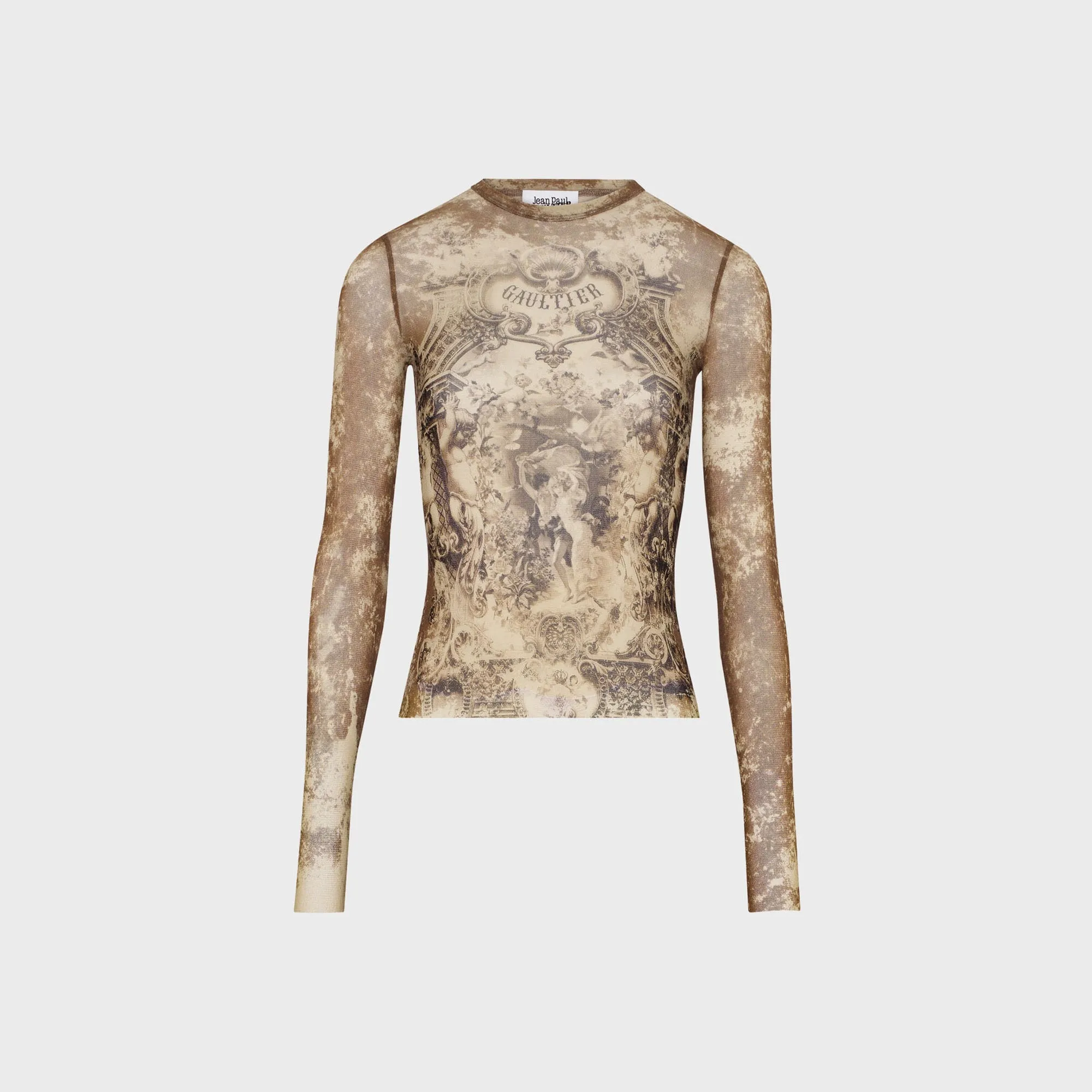 Jean Paul Gaultier Mesh Long Sleeves Top - Printed Médaillon sold by Kith