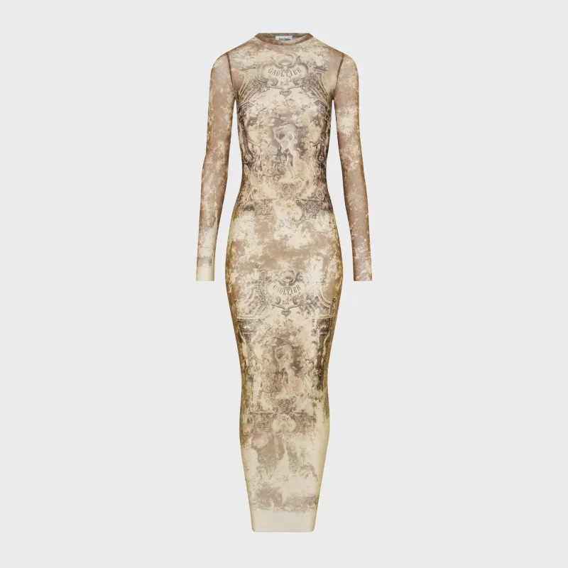 Jean Paul Gaultier Mesh Long Dress - Printed Médaillon sold by Kith