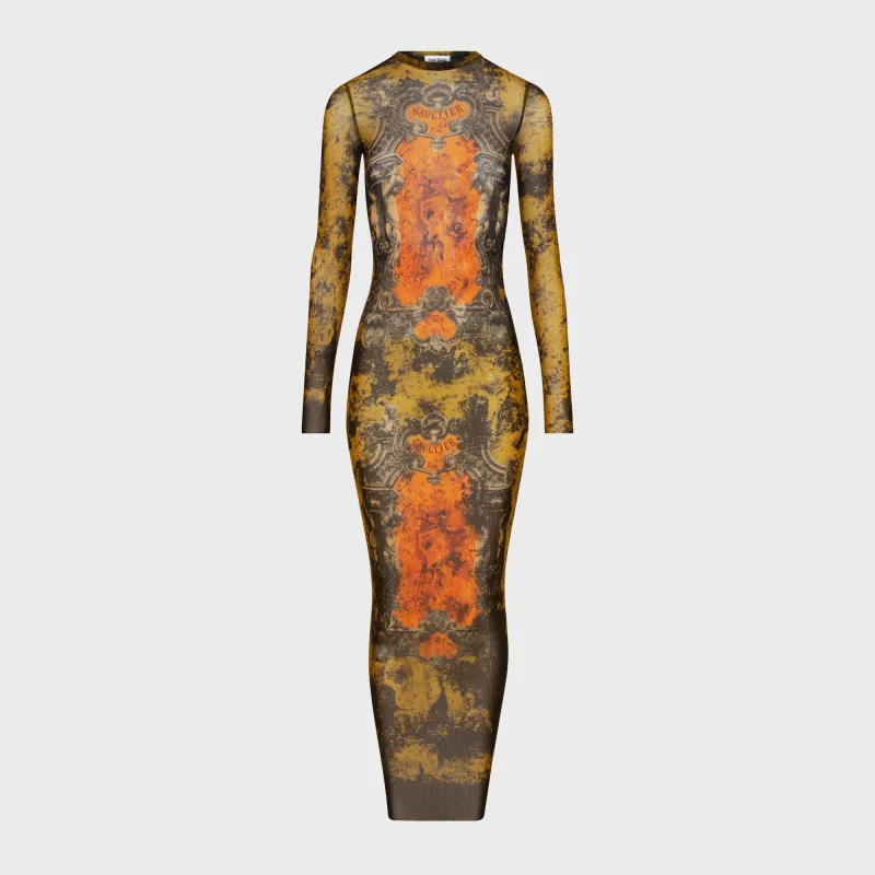 Jean Paul Gaultier Mesh Long Dress - Printed Medaillon sold by Kith