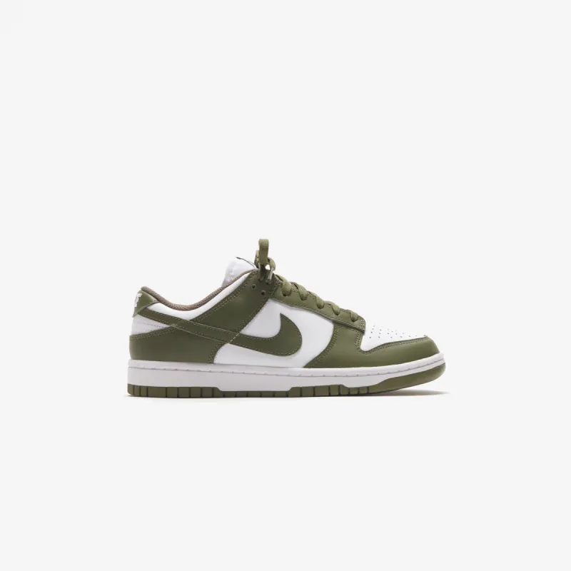 Nike WMNS Dunk Low - White / Medium Olive sold by Kith