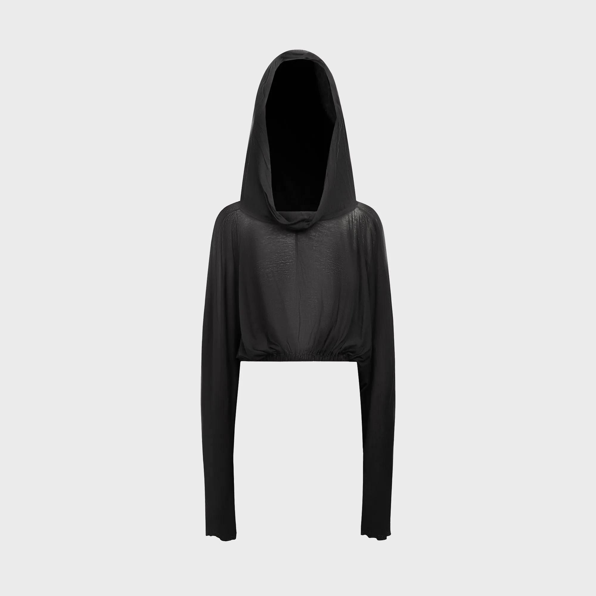Rick Owens Cropped Hooded Tunic - Black sold by Kith