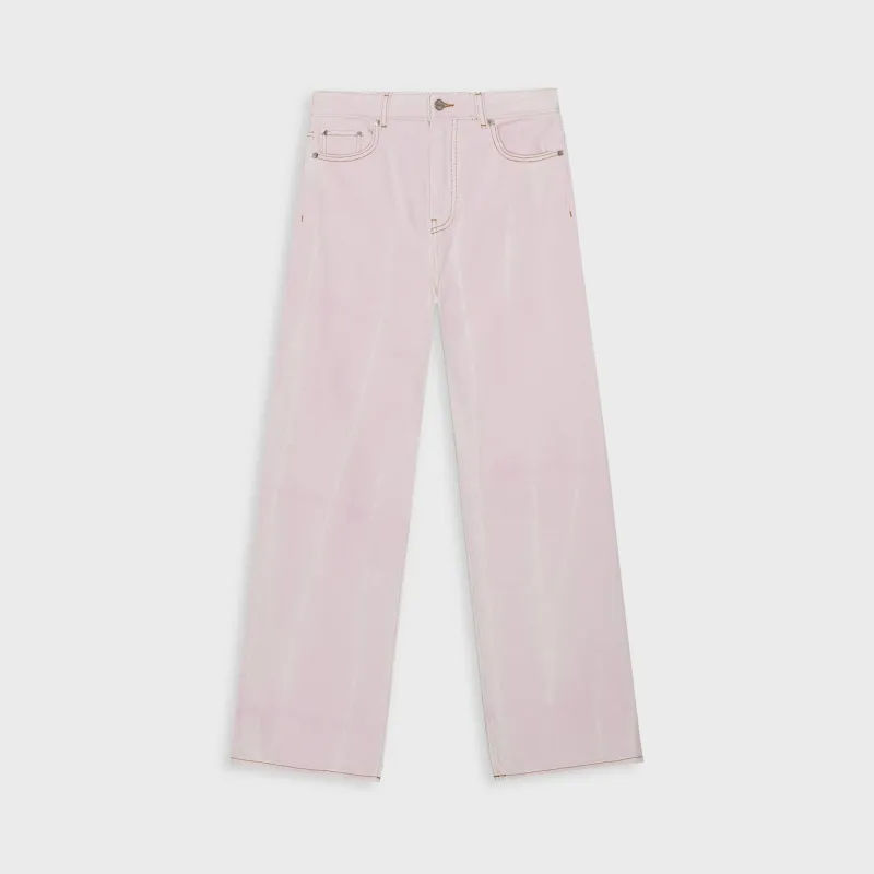 Ganni Overdyed Heavy Denim Izey Pant - Chalk Pink sold by Kith