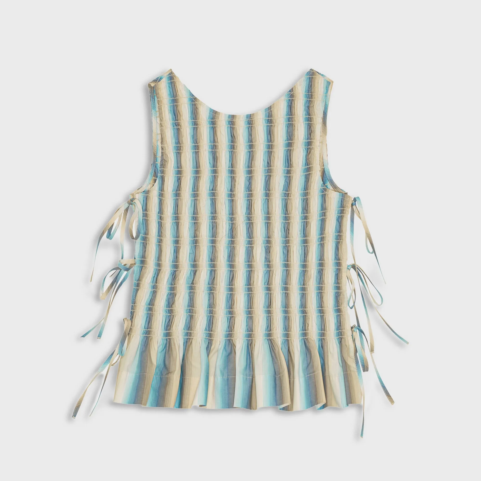 Ganni Ombre Stripe Smock Tie String Top - Multi sold by Kith