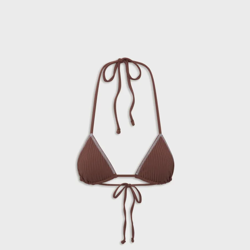Frankies Bikinis Nick Ribbed Top - Brown Sugar sold by Kith