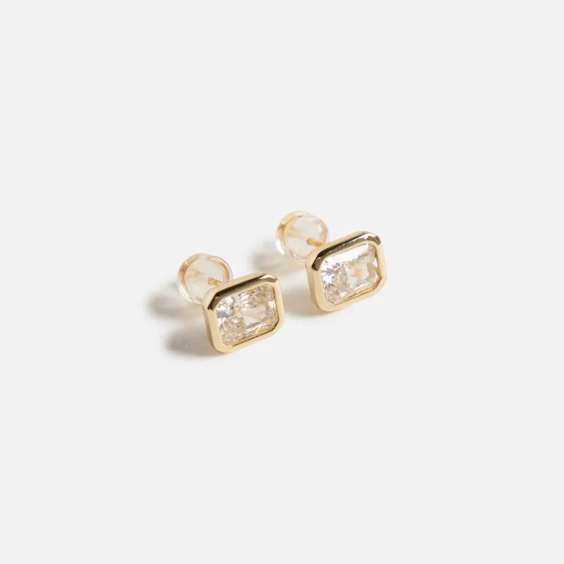 SHASHI Petite Baguette Stud - Gold sold by Kith