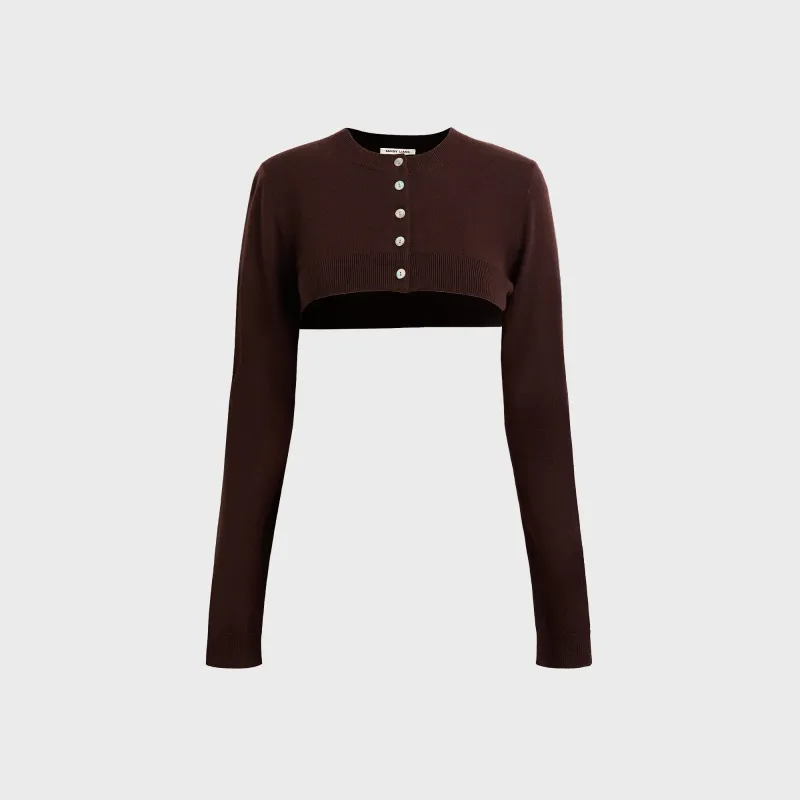 Sandy Liang Chip Cardigan - Brown sold by Kith