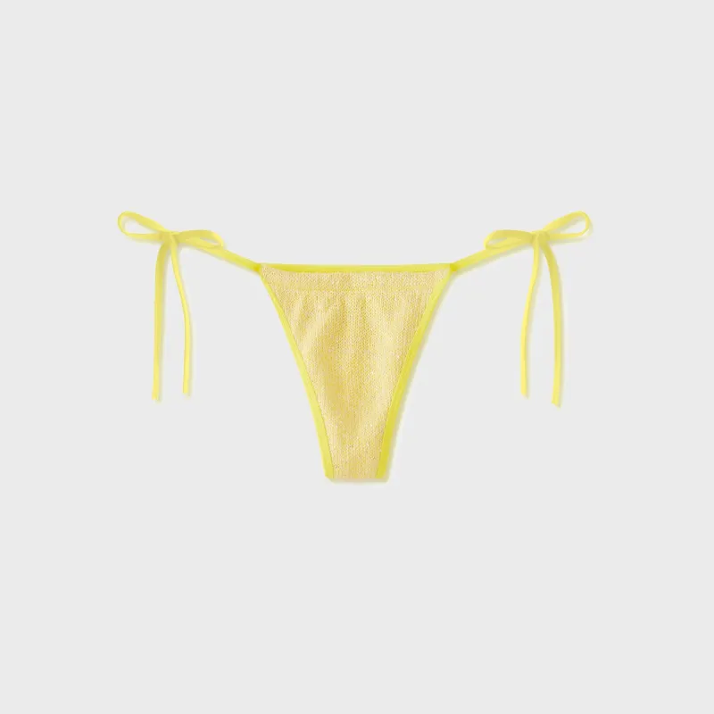 Asta Resort Mia Bikini Bottom - Butter Yellow Sequin sold by Kith