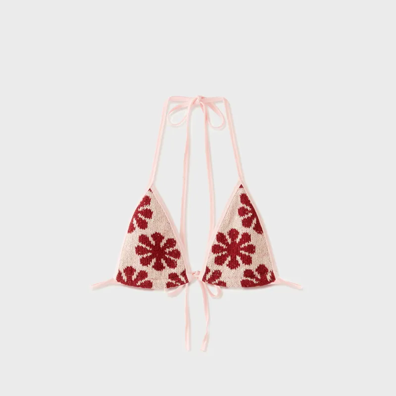 Asta Resort Lio Jacquard Bikini Top - Pink Delilah sold by Kith