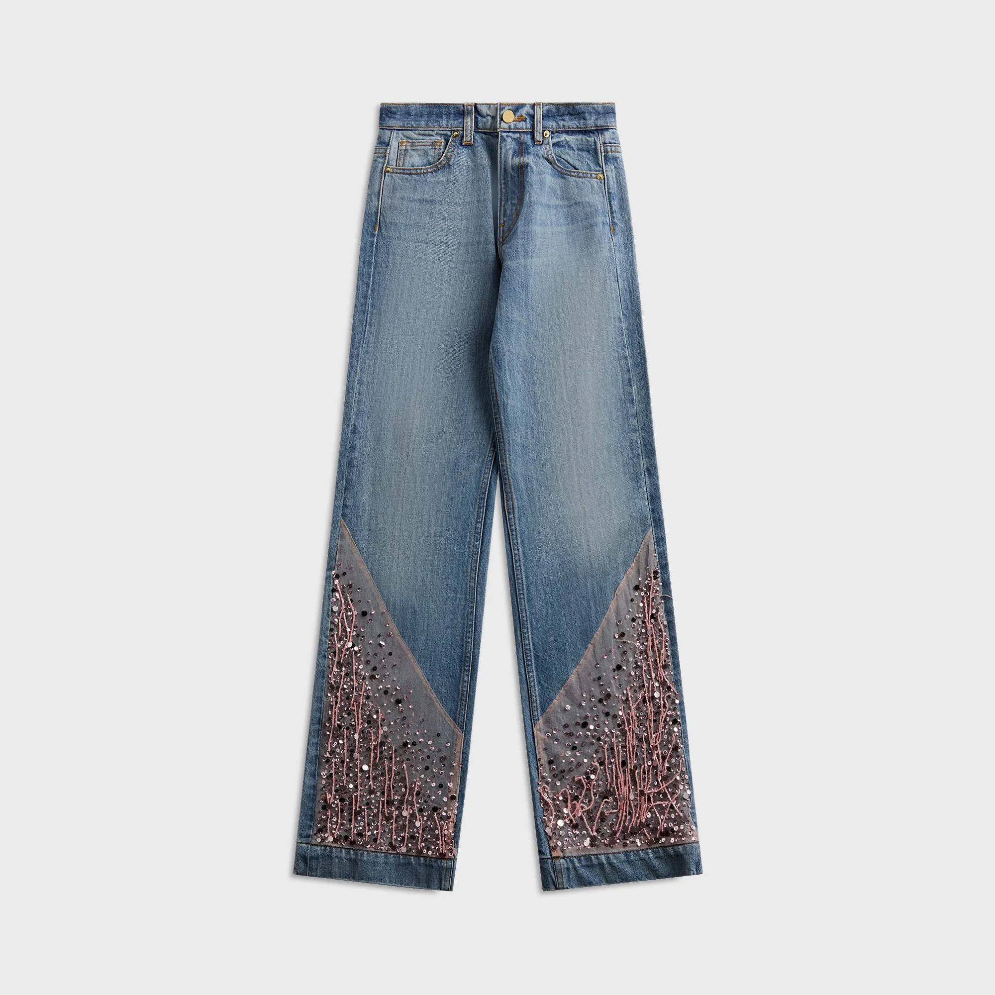 Asta Resort Helena Hand Beaded Jean - Bon Bon Pink sold by Kith