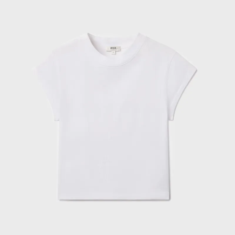 Agolde Bryce Cap Sleeve Tee - White sold by Kith