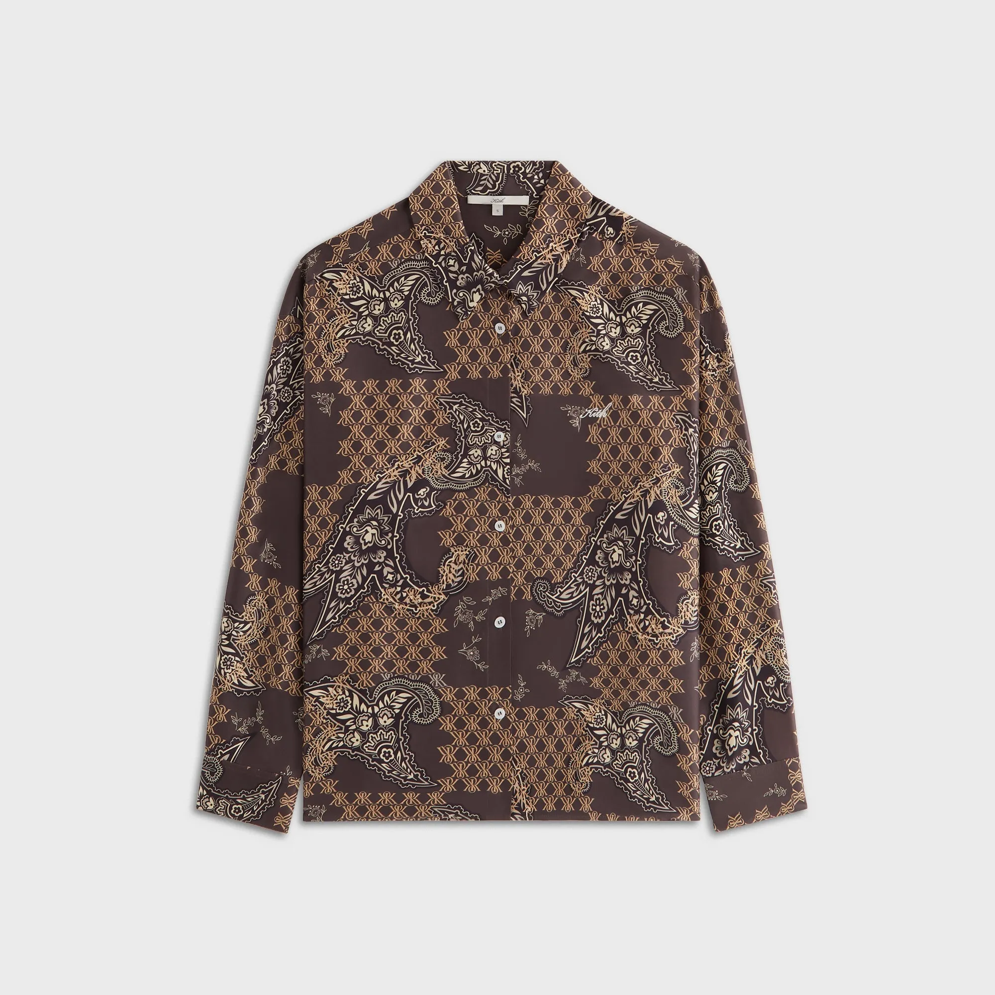 Kith Women Siena Crest Paisley Shirt - Brew sold by Kith