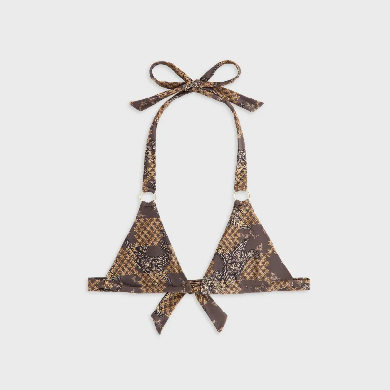 Kith Women Kenna Crest Paisley Tie Top - Brew sold by Kith