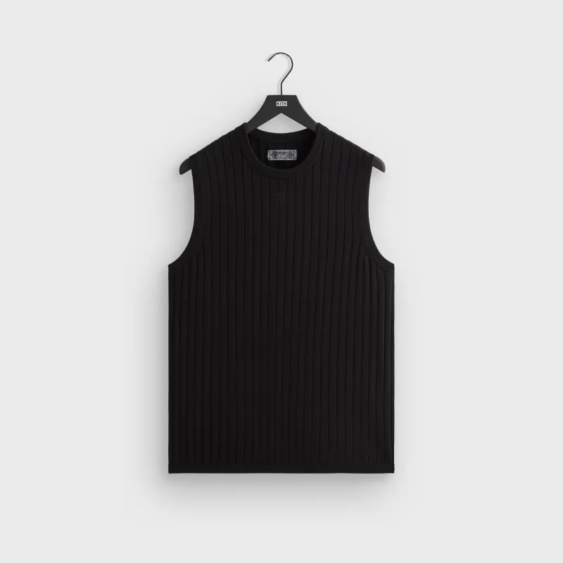 Kith Rhys Knit Stripe Vest - Black sold by Kith