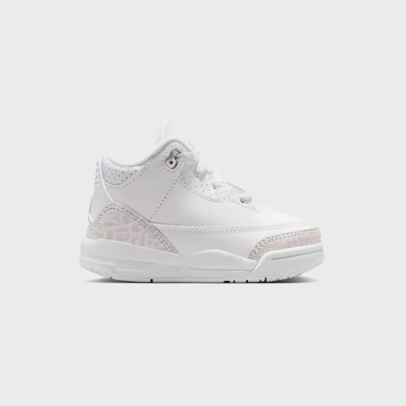 Nike TD Air Jordan 3 Retro - White / Metallic Silver / White sold by Kith