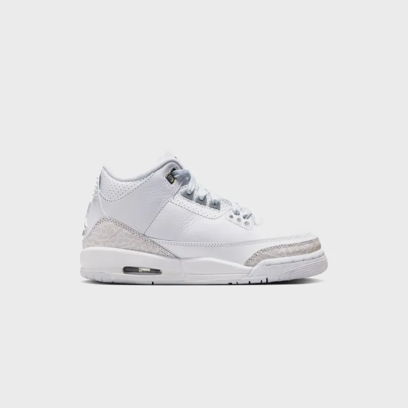Nike PS Air Jordan 3 Retro - White / Metallic Silver / White sold by Kith