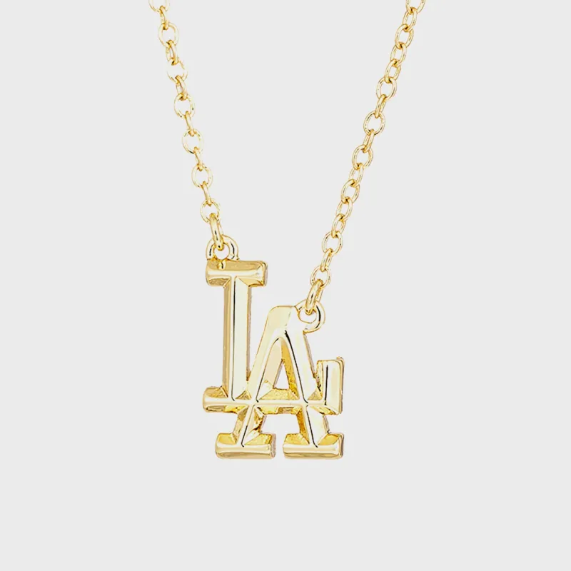 Luv AJ The LA Logo Charm Necklace - Gold sold by Kith