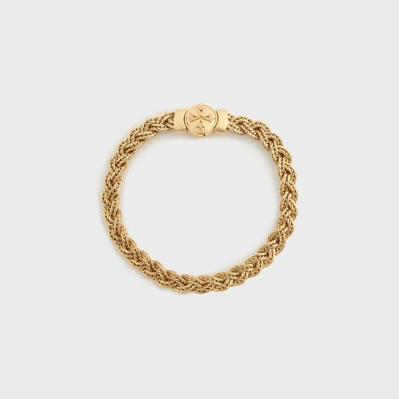 Emanuele Bicocchi Gold Diamond-Cut Braided Bracelet Small - Gold sold by Kith