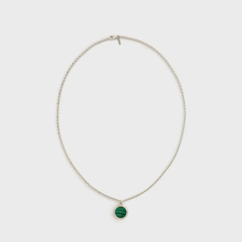 Emanuele Bicocchi Flourishing Malachite Amulet Necklace - Silver sold by Kith