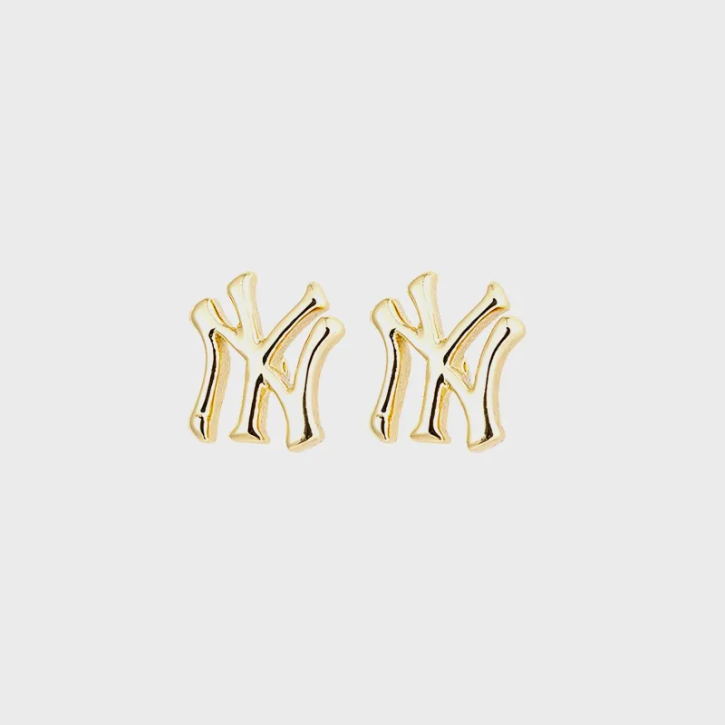 Luv AJ The NY Logo Stud Earrings - Gold made by Luv Aj