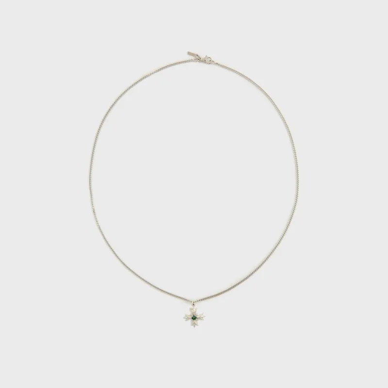 Emanuele Bicocchi Crest+Green Crystal Necklace - Gold sold by Kith