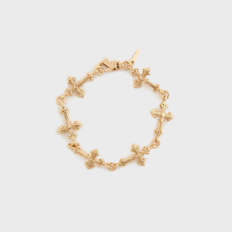 Emanuele Bicocchi Gold Large Multi-Cross Bracelet - Gold sold by Kith